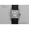 [K11공장]까르띠에 탱크머스트 Large White Dial Diamonds Bezel on Black Leather Strap Ronda Quartz