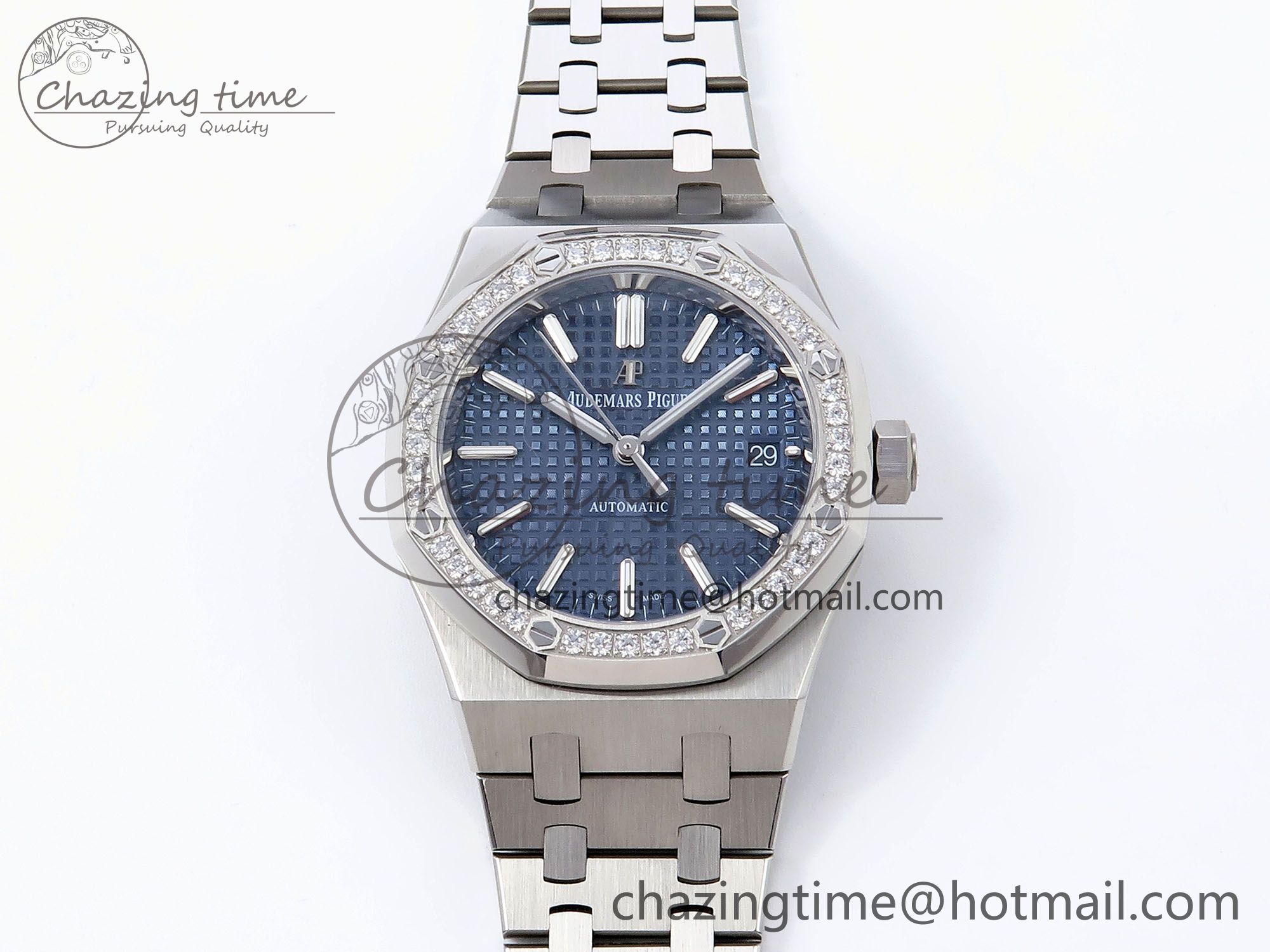 [IPF공장] 로얄오크 15450 다이아베젤 블루 다이얼 37mm 15450 SS Diamonds Bezel IPF Best Edition Blue Dial on SS Bracelet SA3120 Super Clone