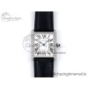 [AF공장]까르띠에 탱크솔로 Ladies 28mm White Dial Diamonds Bezel on Black Leather Strap Ronda Quartz