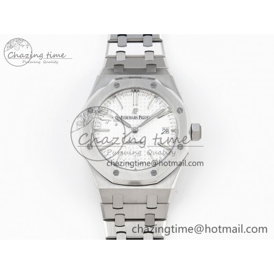 [APS공장] 로얄오크 15450 화이트 다이얼 37mm 15450 SS APSF 1:1 Best Edition White Textured Dial on SS Bracelet SA3120 Super Clone