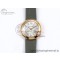 [AF공장]까르띠에 발롱블루 30mm RG Silvered Dial on Green Leather Strap Ronda Quartz