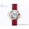 [AF공장]까르띠에 발롱블루 33mm RG  Silver Dial Diamonds Bezel on Red Leather Strap SEIKO NH05A