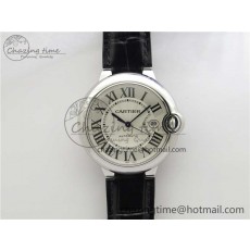 [AF공장]까르띠에 발롱블루 42mm White Texture Dial on Black Leather Strap A2824