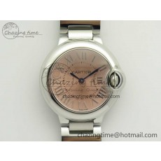 [AF공장]까르띠에 발롱블루 28mm Pink Dial on SS Bracelet Ronda Quartz