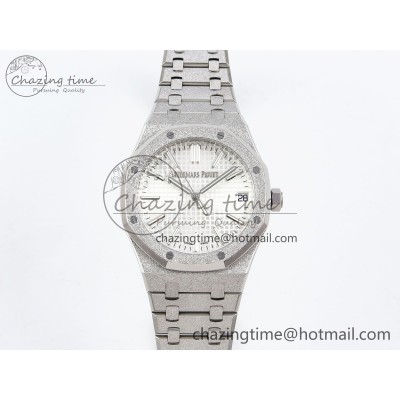 [APS공장] 로얄오크 15500 프로스티드다이아 화이트 다이얼 41mm 15500 SS APSF 1:1 Best Edition White Textured Dial on SS Bracelet SA4302 Super Clone