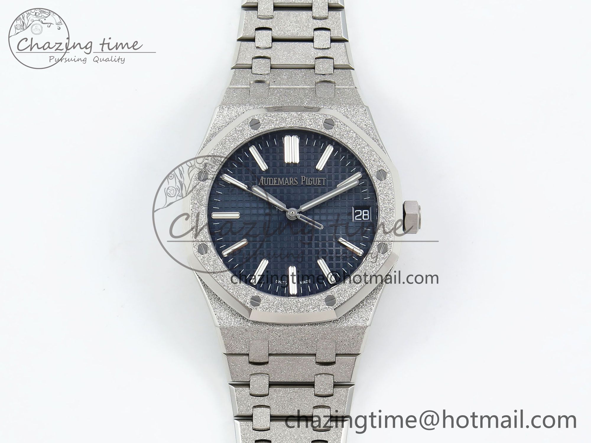 [APS공장] 로얄오크 15500 프로스티드다이아 블루 다이얼 41mm 15500 SS APSF 1:1 Best Edition Blue Textured Dial on SS Bracelet SA4302 Super Clone