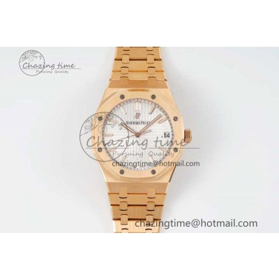 [ZF공장] 로얄오크 15500 화이트 다이얼 로즈골드 금통 41mm 15500 RG ZF 1:1 Best Edition White Textured Dial on RG Bracelet A4302 V3