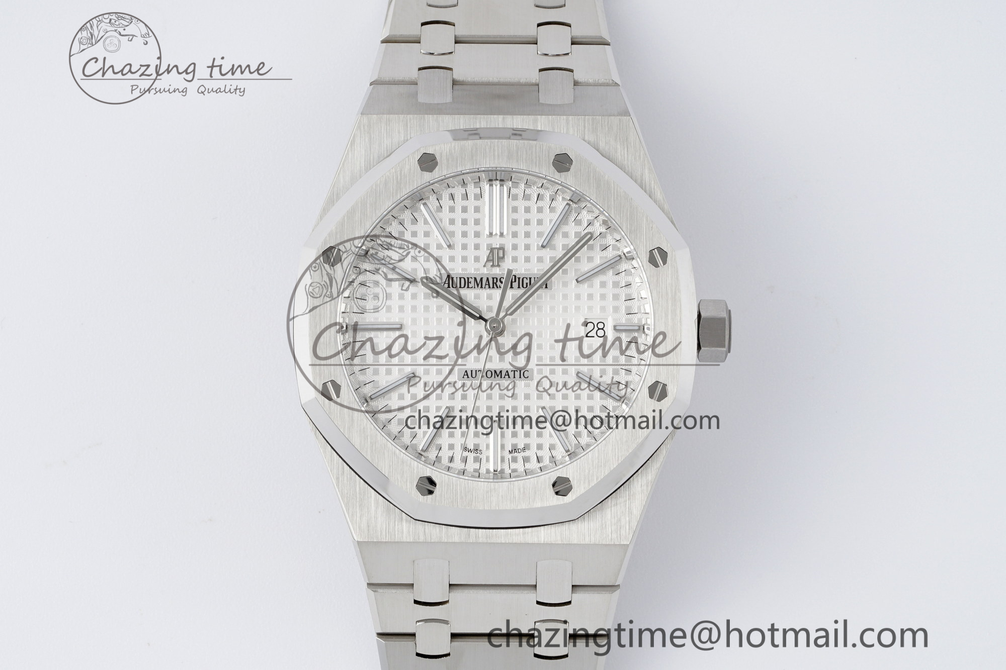 [APS공장] 로얄오크 15400 화이트 다이얼 41mm 15400 SS APSF 1:1 Best Edition White Textured Dial on SS Bracelet A3120 Super Clone V3