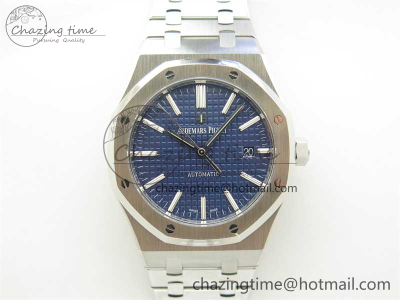 [ZF공장] 로얄오크 15400 블루 다이얼 41mm 15400 SS ZF 1:1 Best Edition Blue Textured Dial on SS Bracelet SA3120 Super Clone