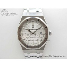 [ZF공장] 로얄오크 15400 화이트 다이얼 41mm 15400 SS ZF 1:1 Best Edition White Textured Dial on SS Bracelet SA3120 Super Clone