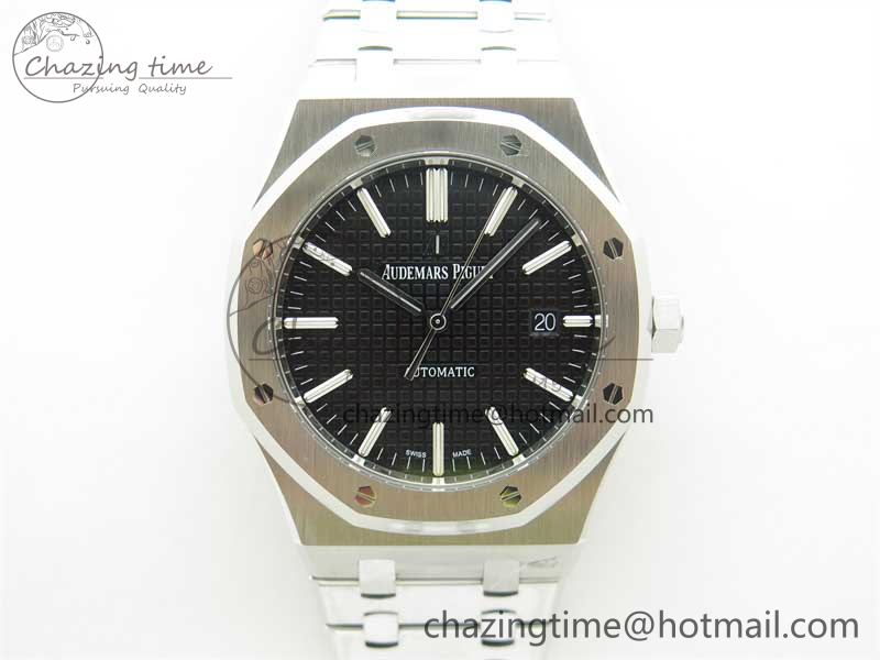 [ZF공장] 로얄오크 15400 블랙 다이얼 41mm 15400 SS ZF 1:1 Best Edition Black Textured Dial on SS Bracelet SA3120 Super Clone