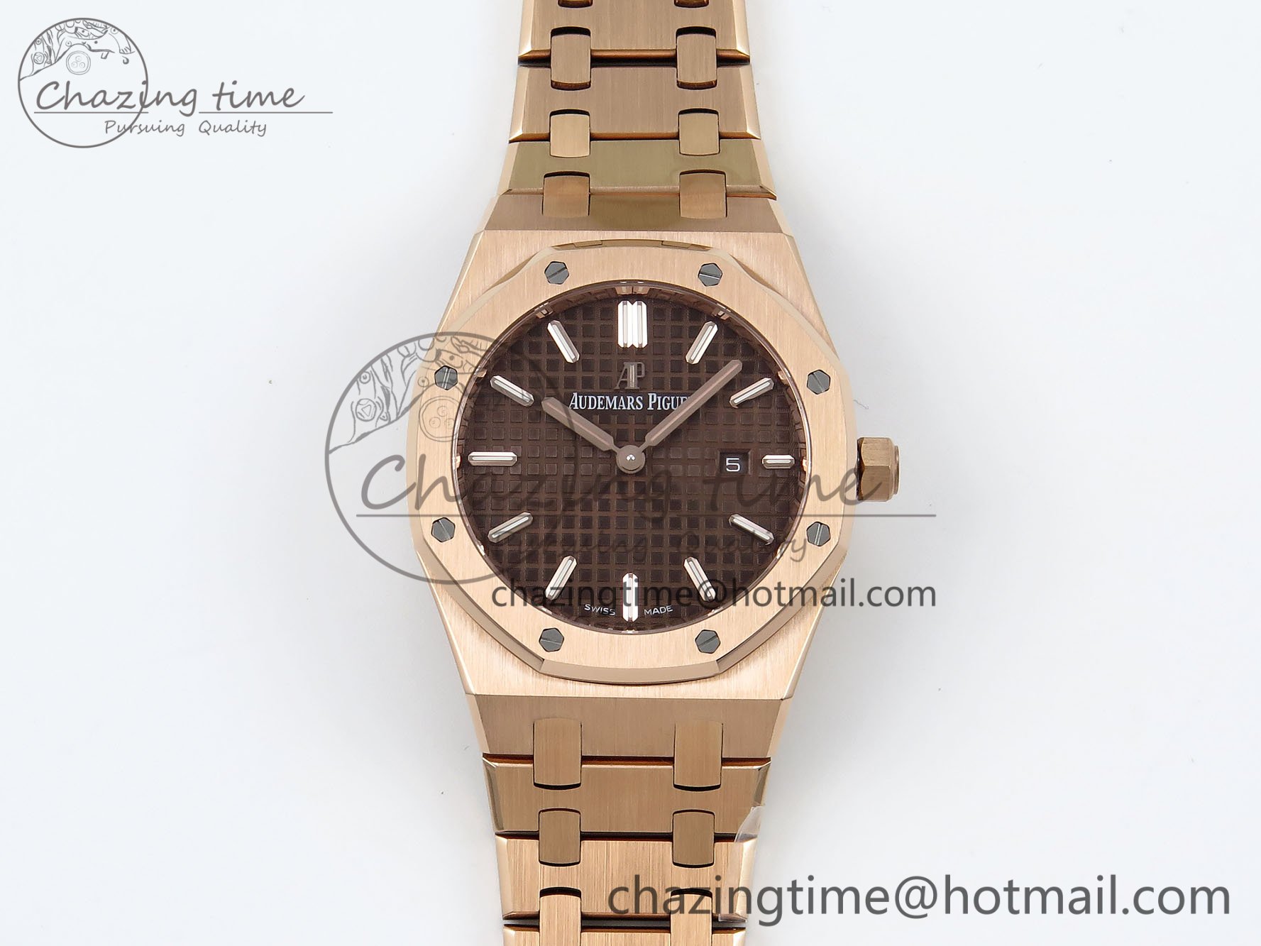 [ZF공장] 로얄오크 67651 브라운 다이얼 로즈골드 금통 33mm 67651 RG ZF 1:1 Best Edition Brown Textured Dial on RG Bracelet RONDA Quartz