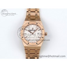 [ZF공장] 로얄오크 67651 화이트 다이얼 로즈골드 금통 33mm 67651 RG ZF 1:1 Best Edition White Textured Dial on RG Bracelet RONDA Quartz