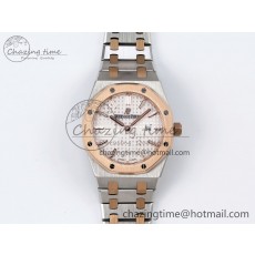 [ZF공장] 로얄오크 67651 화이트다이얼 로즈골드 콤비 67651 SS/RG ZF 1:1 Best Edition White Textured Dial on SS/RG Bracelet RONDA Quartz