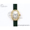 [AF공장]까르띠에 베누아 YG Diamonds Bezel on Green Leather Strap Ronda Quartz