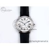 [DR공장]까르띠에 롱드 머스트 36mm  Silver-Plated White Dial on Black Leather Strap Ronda Quartz