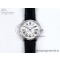 [DR공장]까르띠에 롱드 머스트 36mm  Silver-Plated White Dial on Black Leather Strap Ronda Quartz