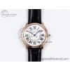 [DR공장]까르띠에 롱드 36mm RG Silver-Plated White Dial on Black Leather Strap Ronda Quartz