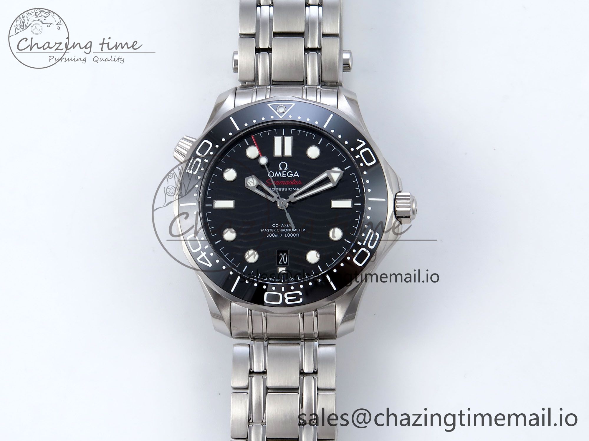 [VS공장]오메가 씨마스터 300 Black Ceramic Black Dial on SS Bracelet A8800