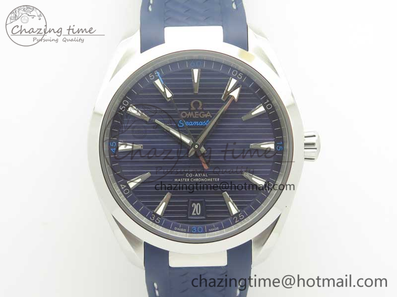 [VS공장]오메가 아쿠아테라 150M Master Chronometers Deep Blue Dial Silver Hand on Deep Blue Rubber Strap A8900 Super Clone