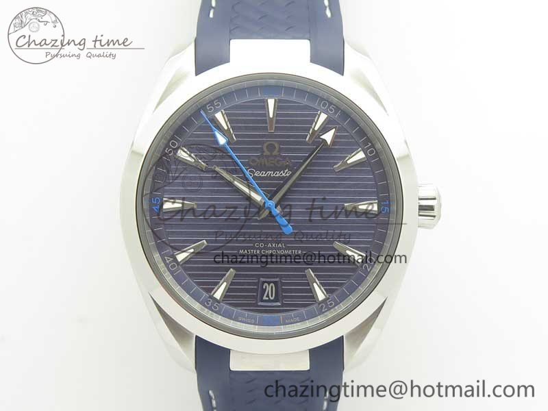 [VS공장]오메가 아쿠아테라 150M Master Chronometers Light Blue Dial Blue Hand on Light Blue Rubber Strap A8900 Super Clone