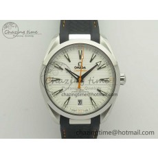 [VS공장]오메가 아쿠아테라 150M Master Chronometers White Dial Orange Hand on Black Rubber Strap A8900 Super Clone