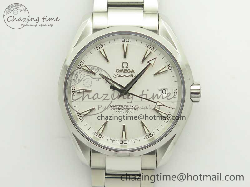 [VS공장]오메가 아쿠아테라 150M White Textured Dial Silver Markers on SS Bracelet A8500 Super Clone