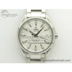 [VS공장]오메가 아쿠아테라 150M White Textured Dial Silver Markers on SS Bracelet A8500 Super Clone