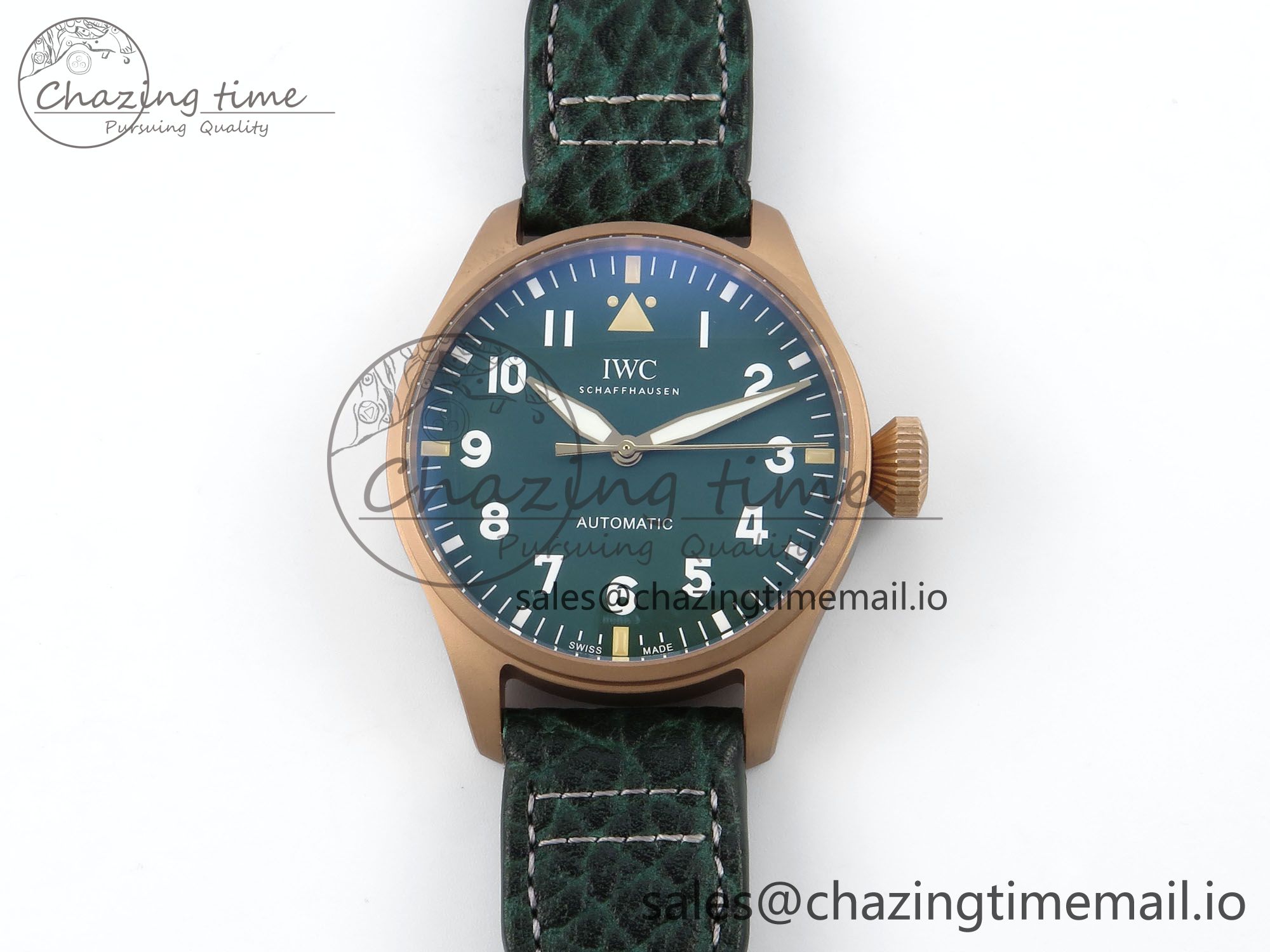 [M+공장]IWC빅파일럿43 그린세라믹 그린다이얼 그린 나일론스트랩 Big Pilot IW329702  Green Dial on Green Leather Strap MY8205