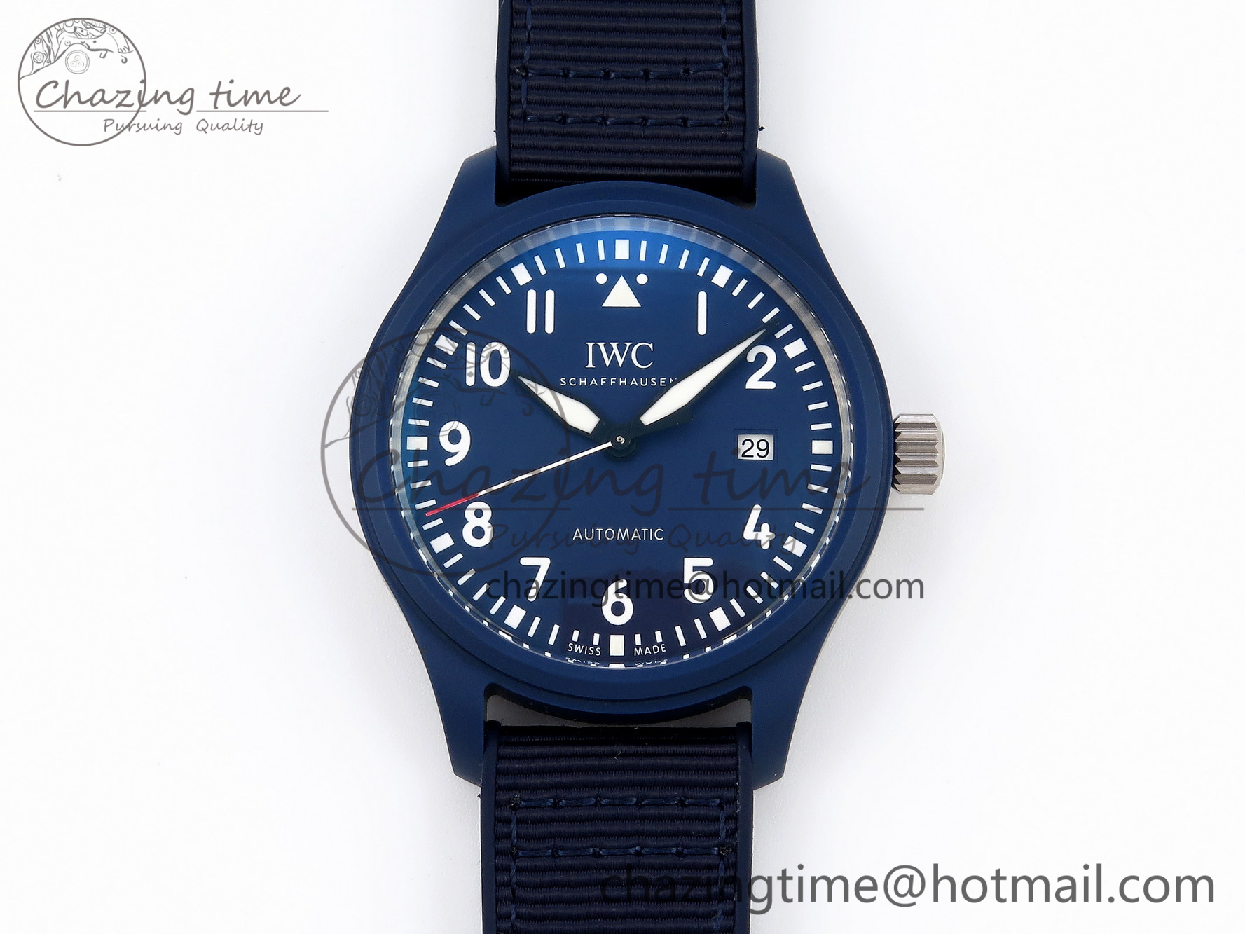 [ZF공장]IWC파일럿 라우레우스 블루세라믹케이스 블루다이얼 블루나일론스트랩 Pilot’s Watch Laureus Blue Ceramic IW328101 Blue Nylon Strap A32111