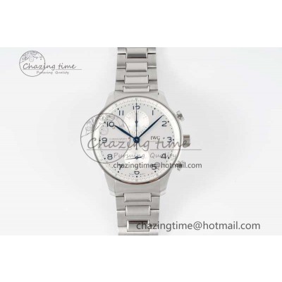 [ZF공장]IWC Portuguese Chrono IW3716 White Dial on SS Bracelet A69355