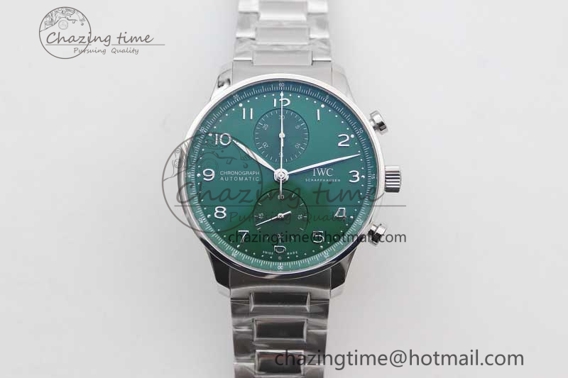 [ZF공장]IWC Portugieser Chronograph IW371615 Green Dial on SS Bracelet A7750