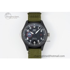 [M+공장]IWC 탑건 SFTI 세라믹케이스 블랙다이얼 그린 나일론 스트렙 Top Gun Pilot Mark XVIII Limited “SFTI”  Black Dial on Green Nylon Strap A35111