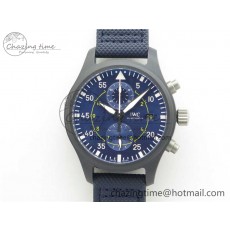 [ZF공장]IWC Pilot Chrono Blue Angels Black Ceramic Blue Leather Strap A7750