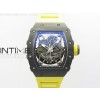 [ZF공장]RM035-02 Real Forge Carbon ZF 1:1 Best Edition Skeleton Dial on Yellow Rubber Strap NH05A V3+