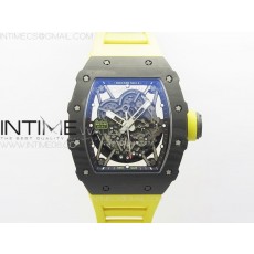 [ZF공장]RM035-02 Real Forge Carbon ZF 1:1 Best Edition Skeleton Dial on Yellow Rubber Strap NH05A V3+