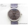 [V7공장]IWC Portofino 37mm Gray Dial Diamonds Bezel on Gray Leather Strap A2892