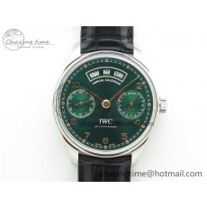 [ZF공장]ZF IWC 포르투기저 애뉴얼 캘린더 Portuguese Real PR Real Annual Calendar IW503510 Green Dial on Black Leather Strap A52850