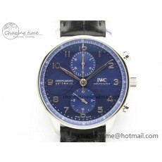 [ZF공장]IWC포르투기즈 3716 Portuguese Chrono IW371606 Blue Dial on Black Leather Strap A69355