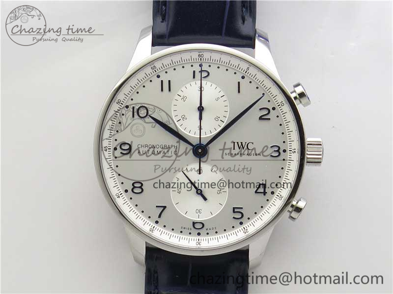 [ZF공장]IWC포르투기즈 3716 Portuguese Chrono IW371605 White Dial on Black Leather Strap A69355