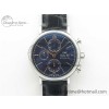 [ZF공장]IWC Portofino Chrono Blue Dial Gold Markers on Black Leather Strap A7750