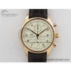 [ZF공장]IWC Portugieser Chrono Classic 42 IW390406 RG White Dial on Brown Leather Strap A7750