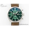 [ZF공장]IWC Pilot Chrono IW377726 Green Dial on Brown Leather Strap A7750