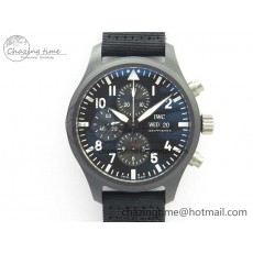 [ZF공장]IWC 2019 New TOP GUN IW389101 Real Ceramic  Black Nylon Strap A7750