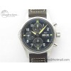 [ZF공장]IWC Pilot Chrono Spitfire IW387903  Black Dial on Brown Leather Strap A7750