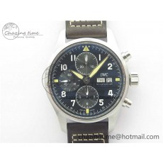 [ZF공장]IWC Pilot Chrono Spitfire IW387903  Black Dial on Brown Leather Strap A7750