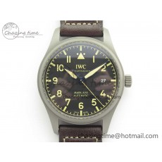 [M+공장]마크18IWC Mark XVIII IW327006 Titanium Black Dial on Brown Leather Strap A35111