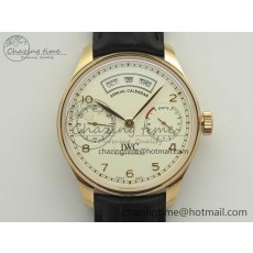 [ZF공장]IWC Portuguese Real PR Real Annual Calendar IW503501 White Dial on Black Leather Strap A52850