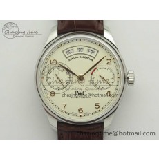 [ZF공장]IWC Portuguese Real PR Real Annual Calendar IW503501  White Dial on Brown Leather Strap A52850