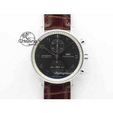 [ZF공장]IWC Portuguese IW3714 Diam Gray Dial On Brown Leather Strap A79350